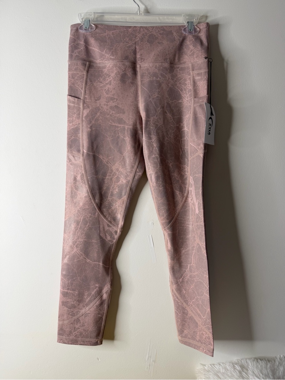 ZYIA Mauve Marble Print Leggings with Side Pocket